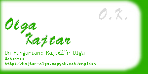 olga kajtar business card